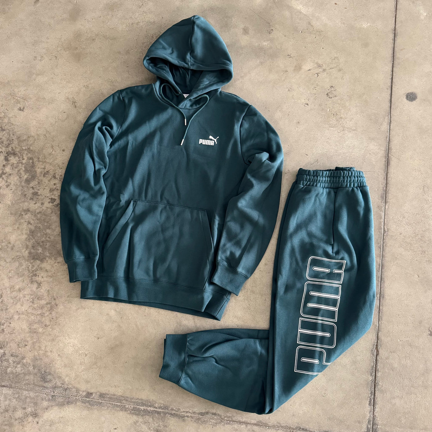 Tuta Puma Felpata Verde/Metallic