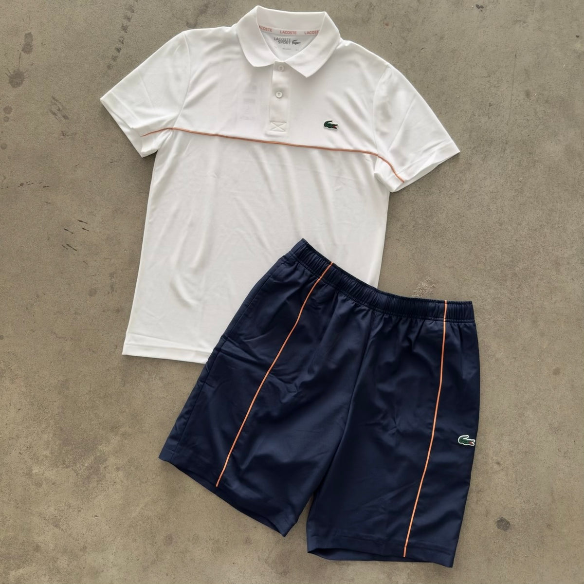 Outfit Lacoste Polo Bianco/Blu