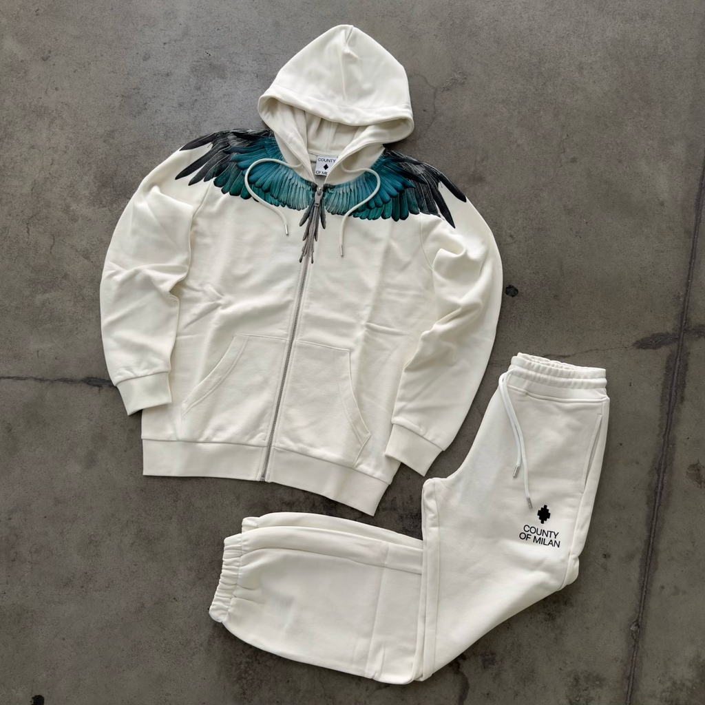 Tuta Marcelo Burlon 2027 Bianco Zip 054