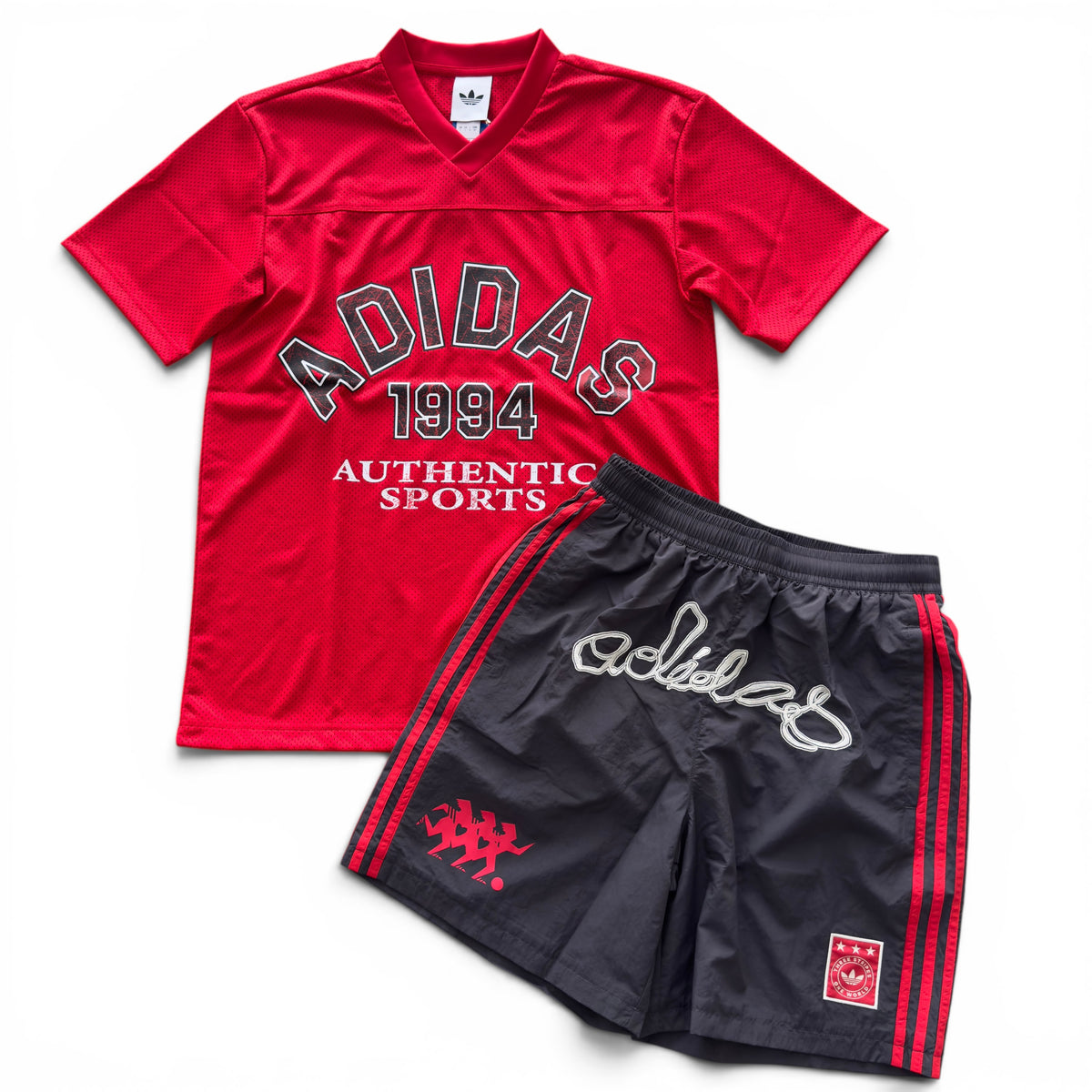 Outfit Adidas Rosso in Rete