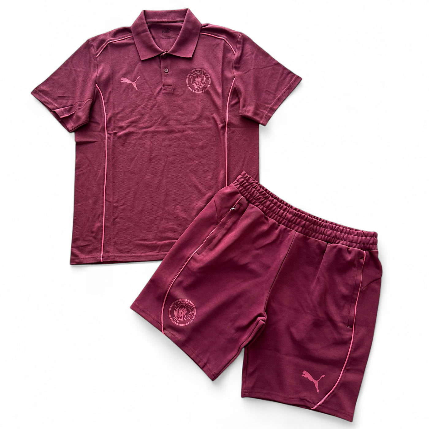 Outfit Puma Manchester City Bordó con Polo