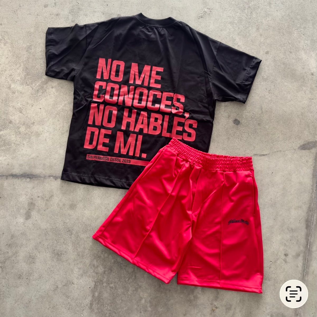Outfit Million No Hables Nero/Rosso