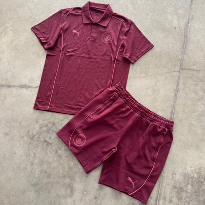 Outfit Puma Manchester City Bordó con Polo