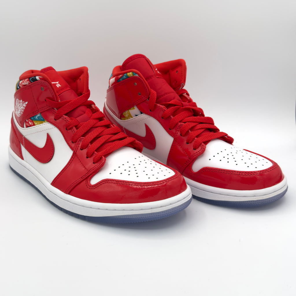 Air Jordan 1 Mid Barcelona Sweater Red Patent