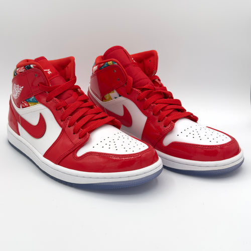 Air Jordan 1 Mid Barcelona Sweater Red Patent