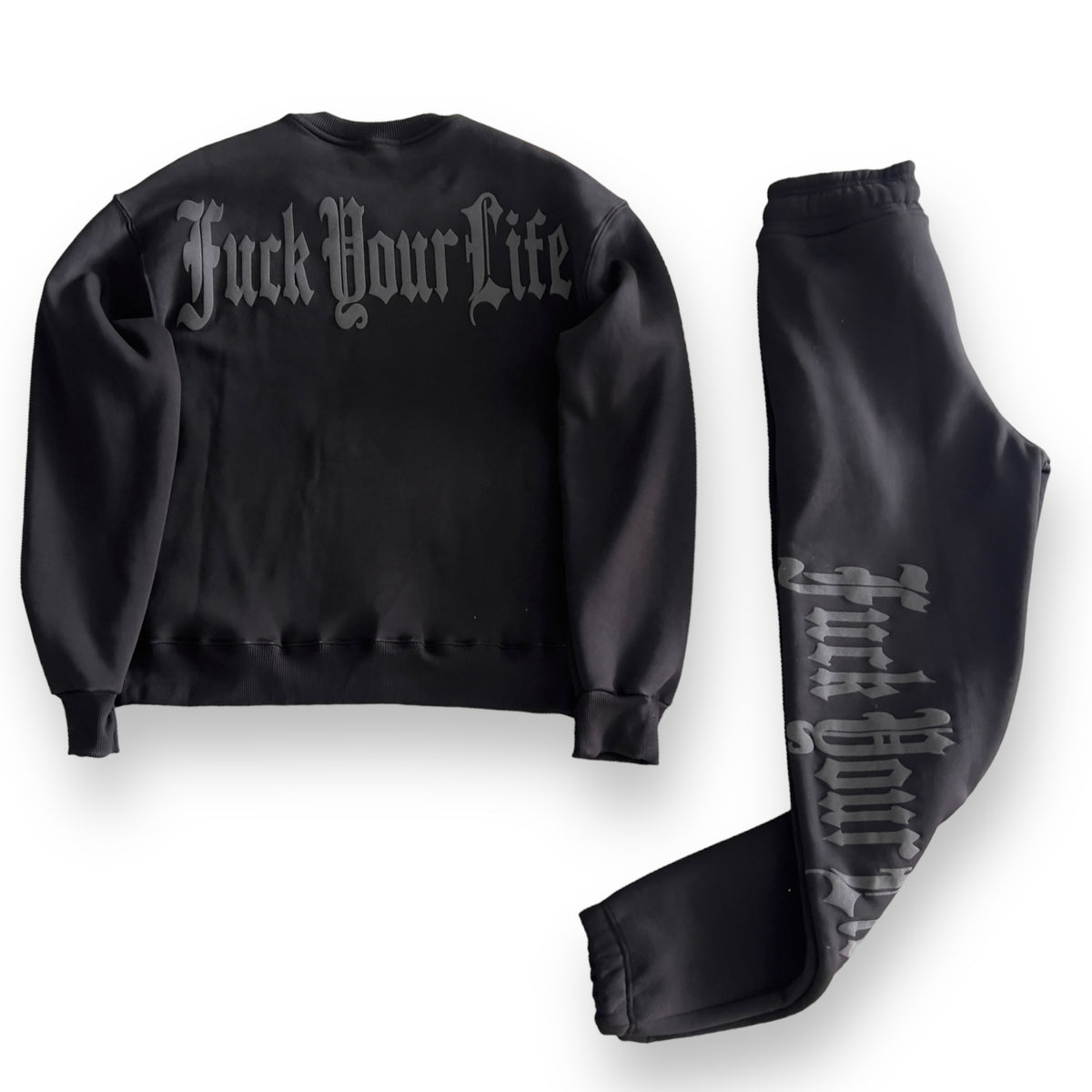 Tuta FuckYourLife Felpato Nero