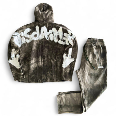 Tuta Disclaimer con Cappuccio Tie-Dye Verde Militare 2026
