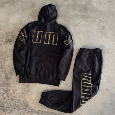 Tuta Puma Felpata Nero/Oro