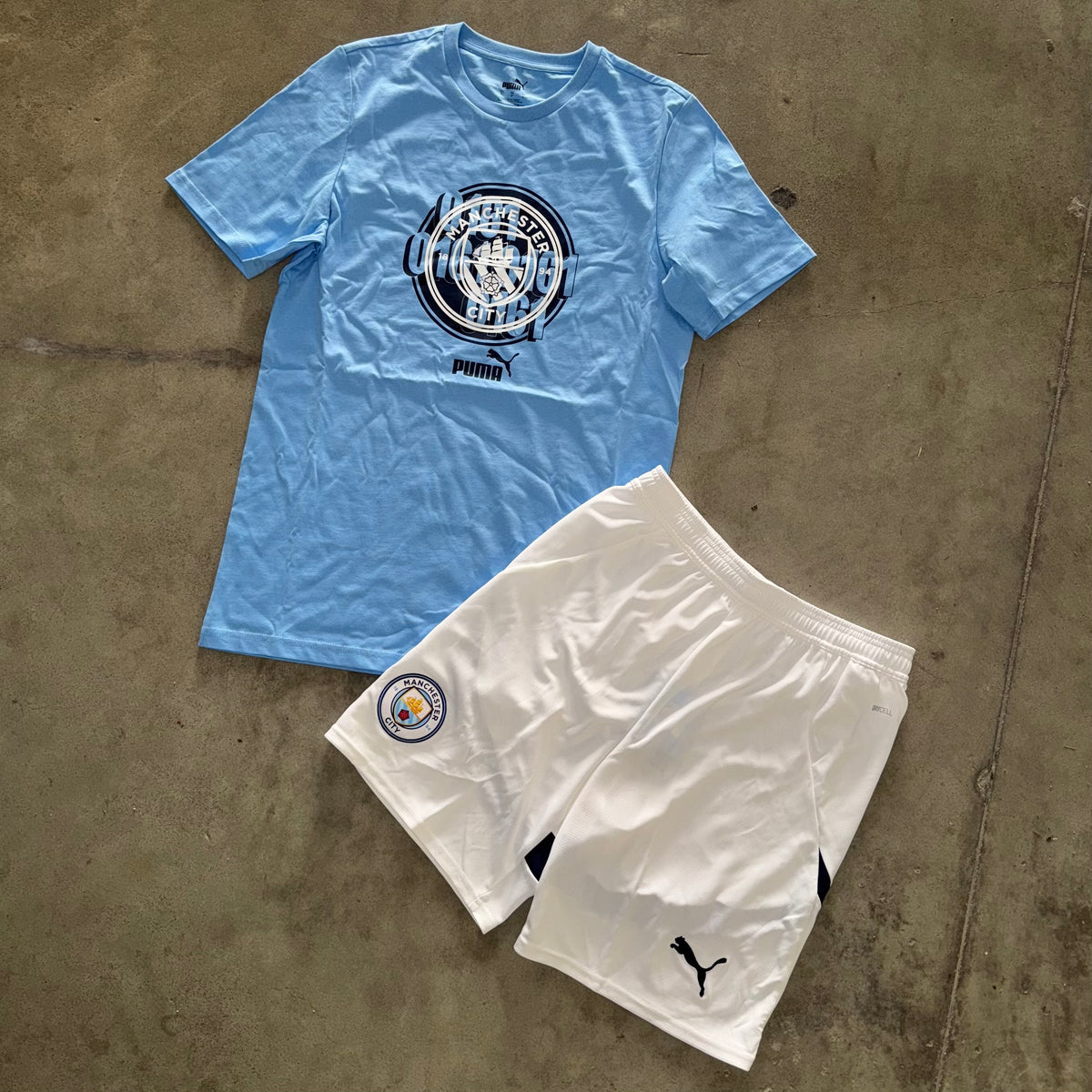 Outfit Puma Manchester City Blu/Bianco