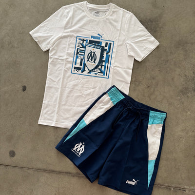 Outfit Puma Olympique Marsiglia Bianco/Azzurro