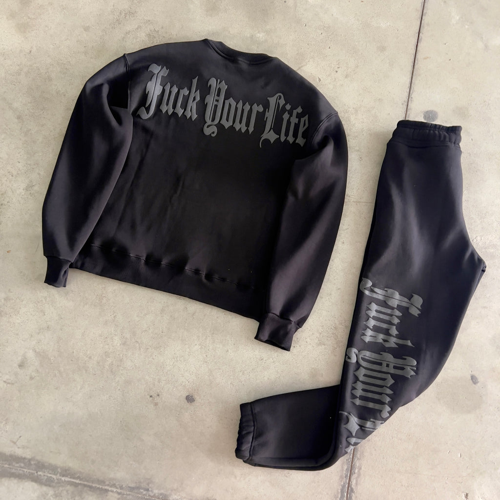 Tuta FuckYourLife Felpato Nero