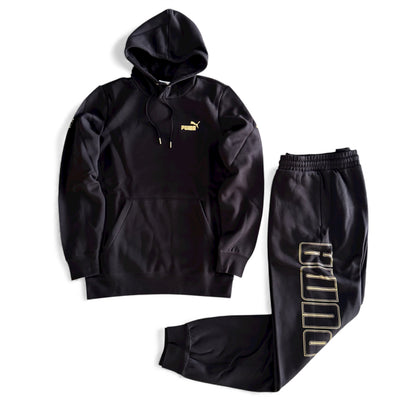 Tuta Puma Felpata Nero/Oro