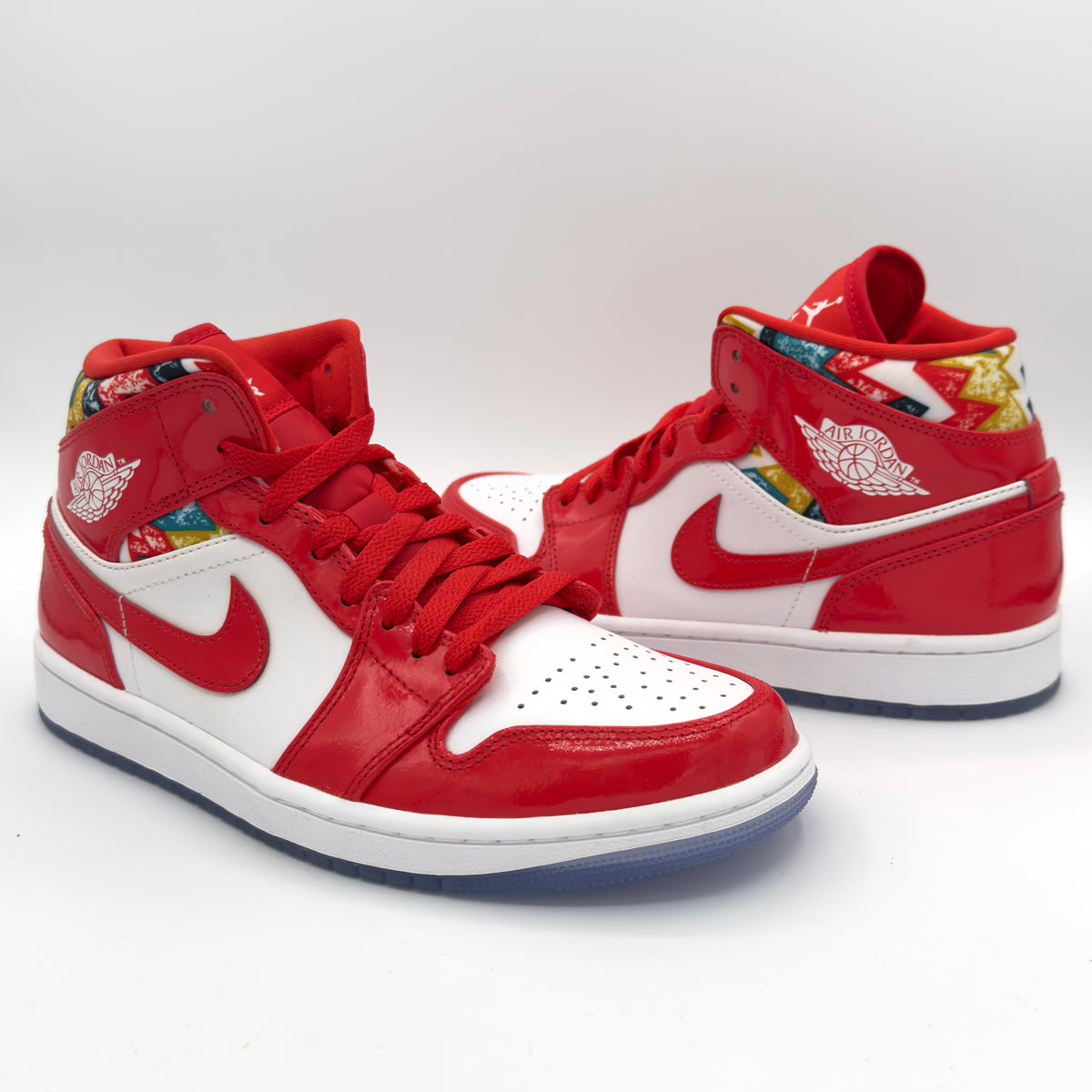 Air Jordan 1 Mid Barcelona Sweater Red Patent