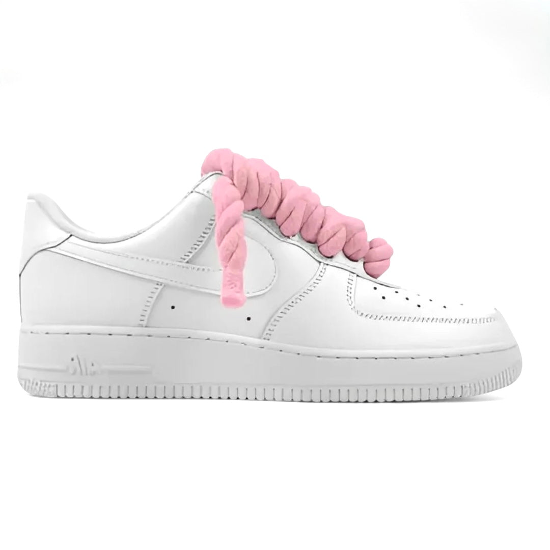 Air Force 1 '07 Low Bianco Lacci Corda Rosa