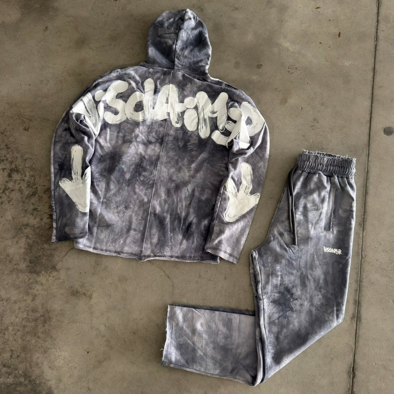 Tuta Disclaimer con Cappuccio Tie-Dye Piombo 2026