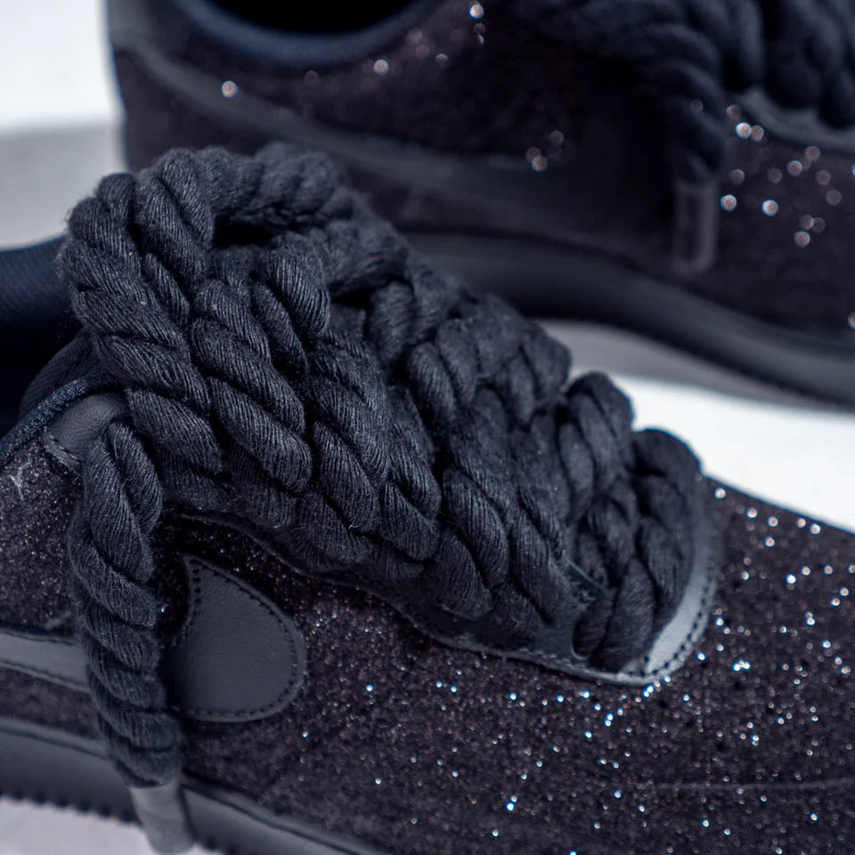 Air Force 1 '07 Low Nero Glitter Rope Laces
