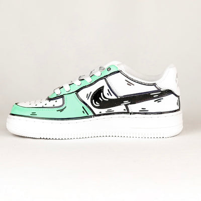 Air Force 1 Cartoon Mint Swoosh Black