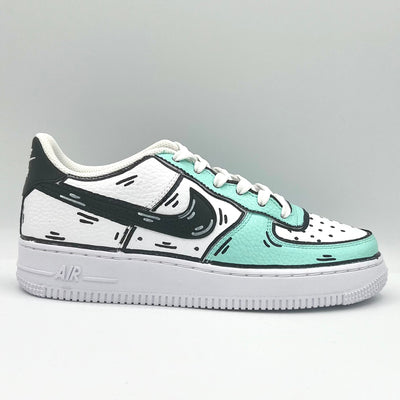 Air Force 1 Cartoon Mint Swoosh Black